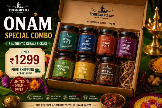 Fisherman's Jar Onam Special Gift Box – 7 Authentic Kerala Pickles (700g)