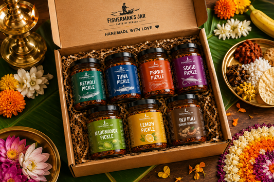 Fisherman's Jar Onam Special Gift Box – 7 Authentic Kerala Pickles (700g)